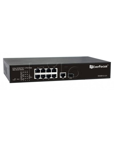 Коммутатор PoE 8-портовый EverFocus ES0812-31 в Миассе Коммутаторы Pintop.ru